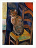 Study of a Cat Sitting on a Chair; Etude d'un Chat, Assis sur une Chaise by Marie Clementine Valadon
