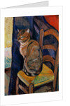 Study of a Cat Sitting on a Chair; Etude d'un Chat, Assis sur une Chaise by Marie Clementine Valadon