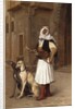 Anaute Avec Deux Chiens Whippets, 1867 by Jean Leon Gerome
