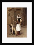 Anaute Avec Deux Chiens Whippets, 1867 by Jean Leon Gerome