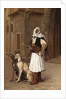 Anaute Avec Deux Chiens Whippets, 1867 by Jean Leon Gerome