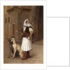 Anaute Avec Deux Chiens Whippets, 1867 by Jean Leon Gerome