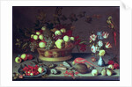 A Basket of Grapes and other Fruit by Balthasar van der Ast