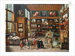 A Spacious Entrance Hall with Pictures, Collectors' Items, an Artist and a Connoisseur, c.1635-1640 by Cornelis de I Baellieur