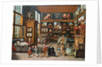 A Spacious Entrance Hall with Pictures, Collectors' Items, an Artist and a Connoisseur, c.1635-1640 by Cornelis de I Baellieur