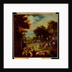 Pygmies at a Fair, Drawing Water from a Well in the Foreground and Watching Theatrical Performances Beyond by Faustino Bocchi or Boccasi