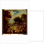 Pygmies at a Fair, Drawing Water from a Well in the Foreground and Watching Theatrical Performances Beyond by Faustino Bocchi or Boccasi