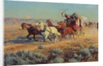 Stagecoach Pursued by Mounted Indians, 1912 by Richard Lorenz