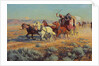 Stagecoach Pursued by Mounted Indians, 1912 by Richard Lorenz