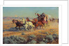 Stagecoach Pursued by Mounted Indians, 1912 by Richard Lorenz