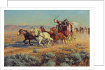 Stagecoach Pursued by Mounted Indians, 1912 by Richard Lorenz