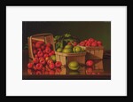 Still Life with Basket of Plums by Levi Wells Prentice