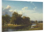 A River Landscape, Westphalia, 1855 by Albert Bierstadt