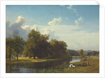 A River Landscape, Westphalia, 1855 by Albert Bierstadt