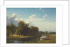 A River Landscape, Westphalia, 1855 by Albert Bierstadt