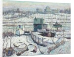 Boathouse, Winter, Harlem River, 1918 by Ernest Lawson