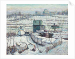 Boathouse, Winter, Harlem River, 1918 by Ernest Lawson