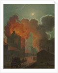 A Fire in Boston by Moonlight, c.1830-1835 by Robert Salmon