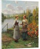 Two Women in a Landscape by Daniel Ridgway Knight
