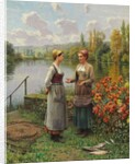 Two Women in a Landscape by Daniel Ridgway Knight