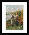 Two Women in a Landscape by Daniel Ridgway Knight