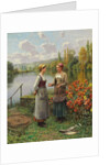 Two Women in a Landscape by Daniel Ridgway Knight