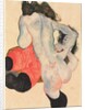 Woman with Red Pants and Standing Female Nude; Liegende Frau mit roter Hose und stehender weiblicher Akt, 1912 by Egon Schiele
