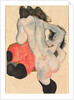 Woman with Red Pants and Standing Female Nude; Liegende Frau mit roter Hose und stehender weiblicher Akt, 1912 by Egon Schiele