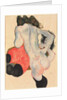 Woman with Red Pants and Standing Female Nude; Liegende Frau mit roter Hose und stehender weiblicher Akt, 1912 by Egon Schiele