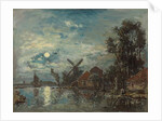 Moonlight on the Estuary, Holland; Effet de lune sur l'estuaire, Hollande, 1867 by Johan-Barthold Jongkind