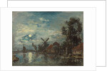 Moonlight on the Estuary, Holland; Effet de lune sur l'estuaire, Hollande, 1867 by Johan-Barthold Jongkind