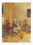Madam Hessel and Lulu in the Small Lounge of the Clayes; Madame Hessel et Lulu dans le petit salon des Clayes, c.1934-1935 by Edouard Vuillard
