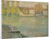 Houses by the River at Sunset, Moret; Maisons sur la riviere au soleil couchant, Moret, 1918 by Henri Eugene Augustin Le Sidaner