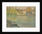 Houses by the River at Sunset, Moret; Maisons sur la riviere au soleil couchant, Moret, 1918 by Henri Eugene Augustin Le Sidaner