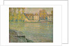 Houses by the River at Sunset, Moret; Maisons sur la riviere au soleil couchant, Moret, 1918 by Henri Eugene Augustin Le Sidaner