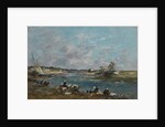 Washerwomen on the Banks of River Touques; Lavandieres sur un des bras de la Touques, 1866 by Eugene Louis Boudin