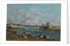 Washerwomen on the Banks of River Touques; Lavandieres sur un des bras de la Touques, 1866 by Eugene Louis Boudin