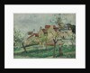 Flowering Plum Tress, Pontoise; Pruniers en fleur, Pontoise, c.1876 by Camille Pissarro