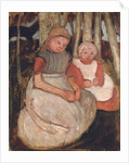 Two Seated Girls Before Birch Trunks; Zwei sitzende Madchen vor Birkenstammen, 1904 by Paula Modersohn-Becker