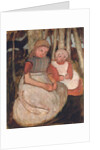 Two Seated Girls Before Birch Trunks; Zwei sitzende Madchen vor Birkenstammen, 1904 by Paula Modersohn-Becker