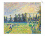 Pasture, Sunset, Eragny by Camille Pissarro