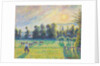 Pasture, Sunset, Eragny by Camille Pissarro
