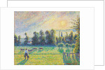 Pasture, Sunset, Eragny by Camille Pissarro