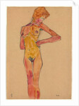 Standing Female Nude; Stehender weiblicher Akt, 1910 by Egon Schiele