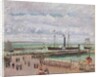 Entrance to the Port of Le Havre and the West Breakwaters, Luminous Grey Weather by Camille Pissarro