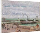 Entrance to the Port of Le Havre and the West Breakwaters, Luminous Grey Weather by Camille Pissarro