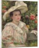 Young Girl Amongst Flowers or Woman with White Hat; Jeune fille dans les fleurs or Femme au chapeau blanc, c.1895 by Pierre Auguste Renoir