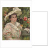 Young Girl Amongst Flowers or Woman with White Hat; Jeune fille dans les fleurs or Femme au chapeau blanc, c.1895 by Pierre Auguste Renoir