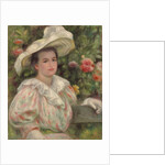 Young Girl Amongst Flowers or Woman with White Hat; Jeune fille dans les fleurs or Femme au chapeau blanc, c.1895 by Pierre Auguste Renoir