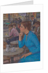 Eugenie in a Blue Dress at 'Deux Magots', Paris, c.1980 by Francois Gall